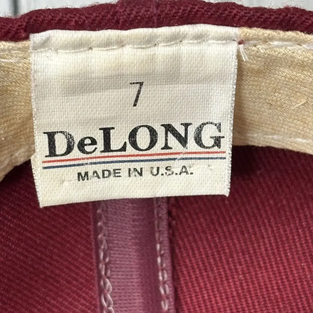 Southern Utah SU Baseball Hat Vintage 90s Red Wool fitted‎ DeLong 7 made in USA